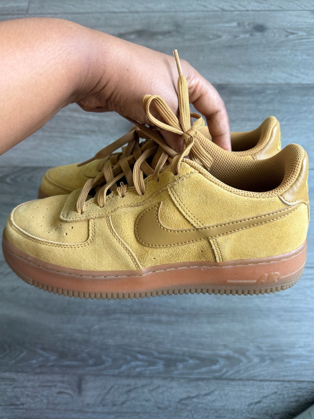 Nike Air Force 1 Suede Sneakers in Wheat Yellow